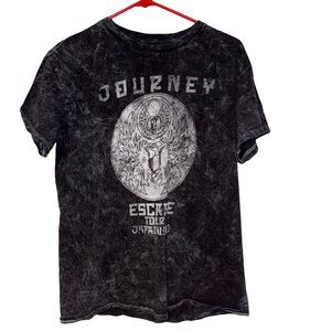 Journey Graphic Black Mineral-Wash Short Sleeve Tee